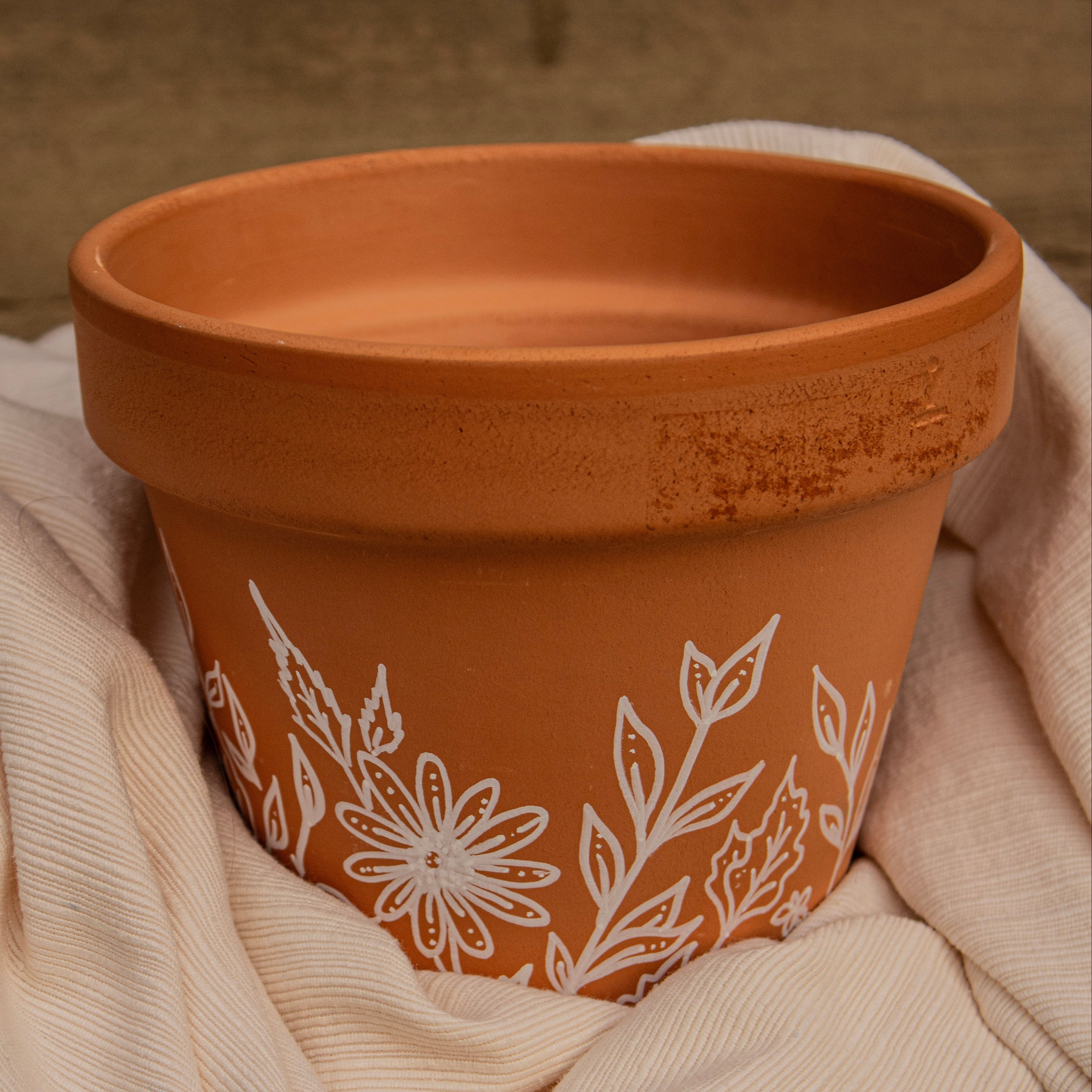 Flower Outline Plant Pot