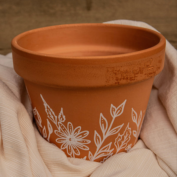 Flower Outline Plant Pot