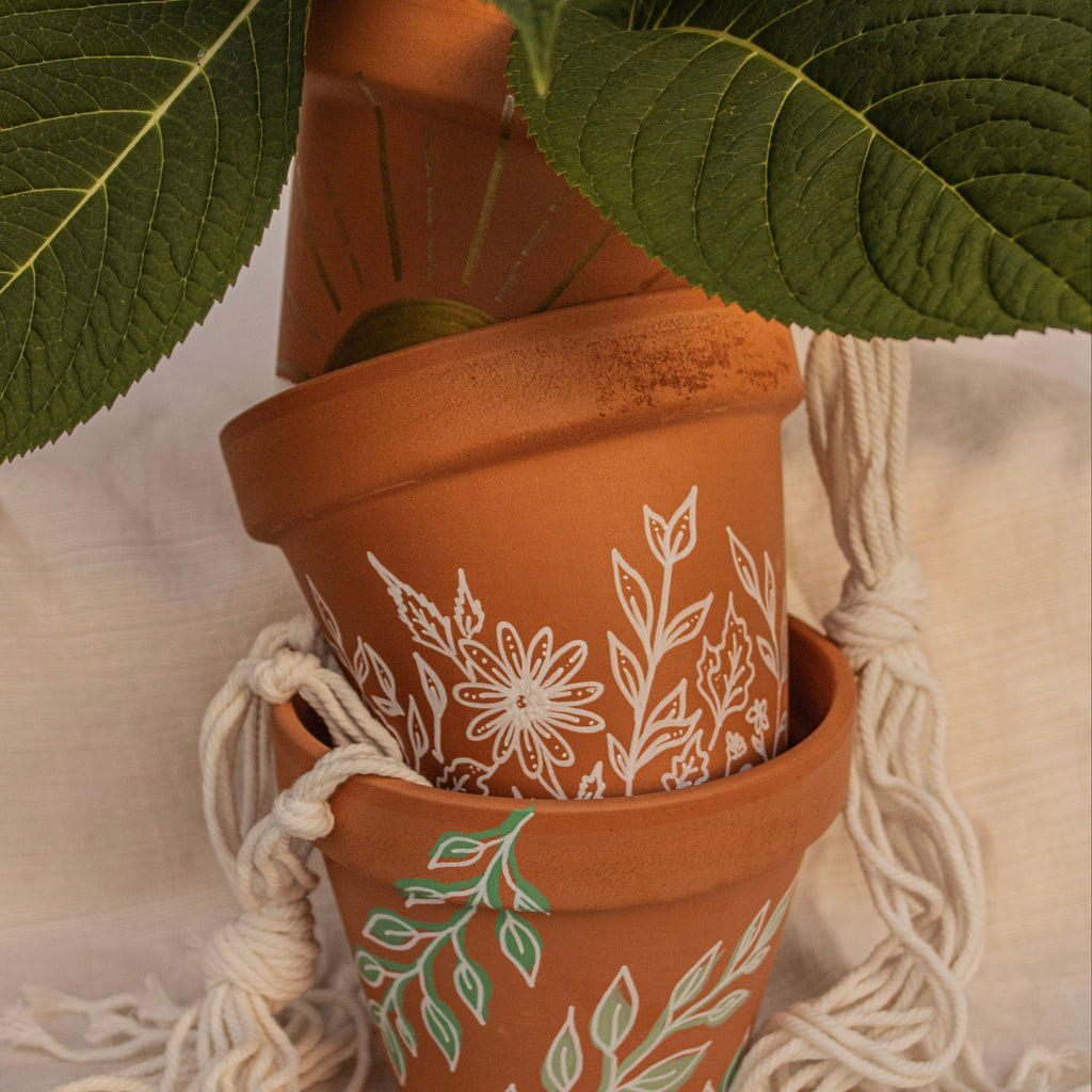 Flower Outline Plant Pot